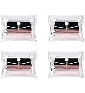 4 Pcs Transparent Mini PVC Makeup Bag Small Clear Plastic Cosmetic Organizer Bag Pouch with Snap ...
