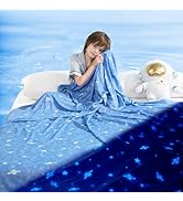 LUXEAR Cooling Blanket, Glow in the Dark Blanket Star Cosmic Cool Blanket for Boys Girls Gift Coo...