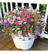 Roberly 24 Bundles Artificial Flowers for Outdoors, UV Resistant Colorful Fake Lavender Flowers P...