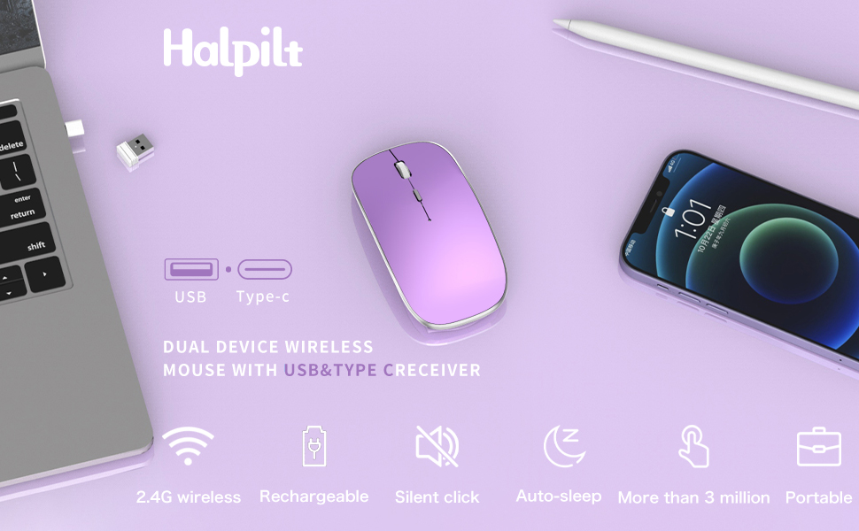 wireless mouse--(Purple)