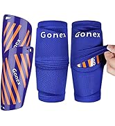 Gonex Soccer Shin Guards for Kids Adult, Youth Boys Girls Shin Guards Slip in Soccer Shin Pad Sle...