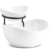 YHOSSEUN Tierd Serving Bowl Set Porcelain Chip and Dip Serving Set 2 Tier Serving Stand Ceramic A...
