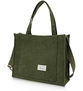 UERRUAM Corduroy Tote Bag for Women Work Crossbody Purse for Everyday,College,Travel,Lightweight ...