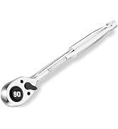 WORKPRO Low Profile 3/8-Inch Drive Ratchet, 90-Tooth Quick-release Ratchet Wrench, Reversible, 40...