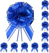 TIMESEEK 10-Pack Royal Blue Pull Bows for Gift Wrapping - 6 Inch Reusable Ribbon Bows, Large Inst...