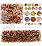 TOAOB 1000pcs Briolette Crystals Glass Beads 4mm 6mm 8mm Rondelle Faceted Spacer Beads Brown Loos...