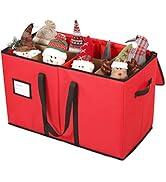 Sattiyrch Christmas Figurine Storage Box & Nutcracker Storage Container, 600D Canvas,Keeps 8 Holi...