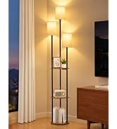 OUTONLIFE 68'' Tall Floor Lamp with Shelves, Dimmable 3-Light Standing Lamp | Modern Floor Lamp w...