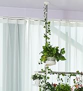 BAOYOUNI Indoor Plant Stands Spring Double Tension Pole Metal Flower Display Rack Space Saver Cor...