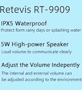 Retevis RT-9909 Window Intercom,Window Speaker Intercom System,IPX5 Waterproof,Noise Canceling,Hi...