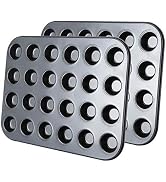 Kingrol 24-Cup Nonstick Mini Cupcake & Muffin Pans, Carbon Steel Baking Pans - 2 Pack