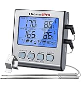ThermoPro TP17 Dual Probe Digital Cooking Meat Thermometer Large LCD Backlight Food Grill Thermom...
