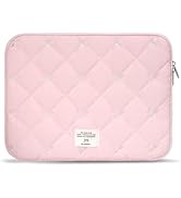 Linpr Quilted Puffy Laptop Sleeve 13-14 Inch for Women, Cute Padded Protective Laptop Case Compat...