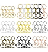 35pcs Lobster Claw Clasps Keychain for Jewelry Making,Metal Lobster Clasp Swivel Trigger Clips wi...