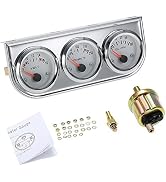 Shkalacar Triple Gauge kit Volt Meter Water Temp Temperature Gauge Oil Press Pressure Gauge Car M...