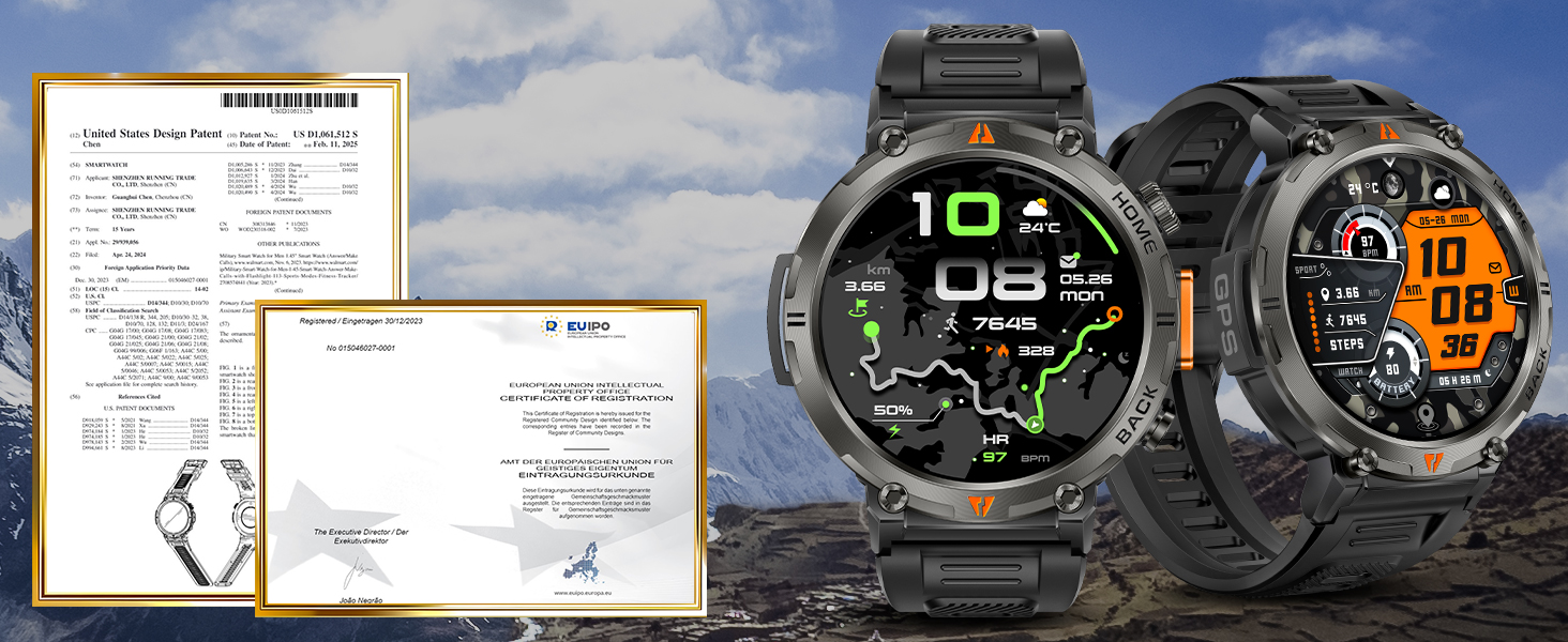 Military Smart Watches for Men Built-in GPS