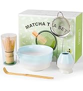 Dayacoco Matcha Whisk Set,Ceramic Matcha Kit Set Includes Bowl with Spout, Whisk,Holder,Bamboo Sc...