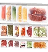 SPLF 18 Pack BPA FREE Reusable Storage Bags (6 Reusable Gallon Freezer Bags, 6 Reusable Sandwich ...