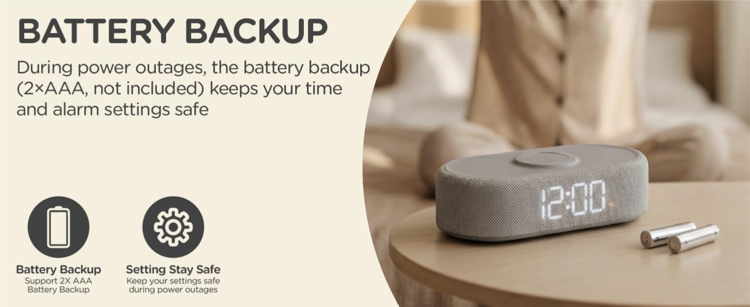 wireless charging clock