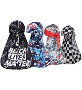 ForceWave 4PCS Designer Silk Durags - Luxury Silky Durags for Men Designer Durag | Durag Pack | D...