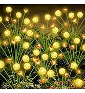 Solar Garden Lights Outdoor (10 Pack 80 LED), Solar Swaying Dandelion Bee Lights Waterproof, Cute...