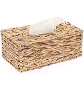 Sumnacon Tissue Box Cover Water Hyacinth Tissue Box Rectangular Tissue Holder Woven Tissue Cover ...