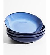 Pokini Ceramic Pasta Bowl Set of 4, 32 Oz Large Salad Bowls for Serving, Microwave & Dishwasher S...