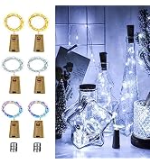 osteplus Wine Bottle Lights with Cork, 6 Pack with 6 Replacement Batteries Mini Fairy String Ligh...