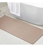 Ultra Thin Bath Mat, Upgrade Backing Non Slip Thin Bath Mats Fit Under Door, Quick Dry Ultra Abso...