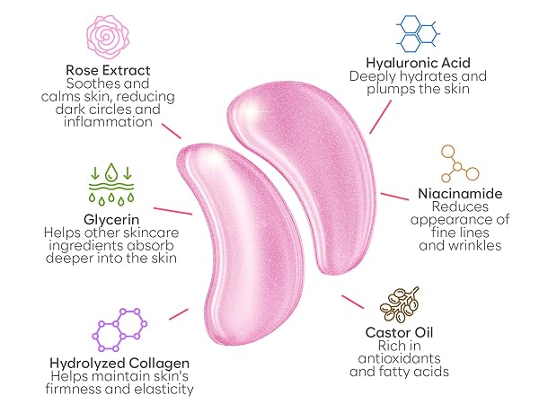 under eye patch hyaluronic retinol gold niacinamide bright wrinkle green tea collagen rose hydration