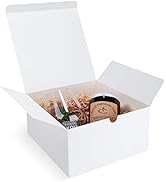 Eupako White Gift Boxes 8x8x4 10 Pack, Kraft Paper Gift Boxes with Lids for Bridesmaid Proposal G...
