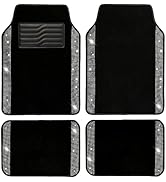Valleycomfy Bling Car Mats Floor Mats for Women Men 4Pcs Rhinestone Crystal Diamond Sparkly Glitt...