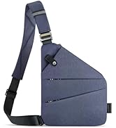 WANDER PLUS Left Shoulder Anti Theft Crossbody Travel Bag for Women Men, Slim Sling Bag with Adj...