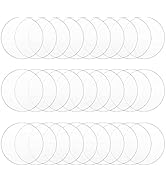 DARENYI 30Pcs 2 inch Clear Acrylic Discs Acrylic Circle Blanks, Round Acrylic Sheets Boards Trans...