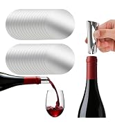 Simpldell 50 PCS Anti-Drip Wine Pourer Discs, 3 Inch Disposable Silver Pour Spouts for Liquor, Wh...