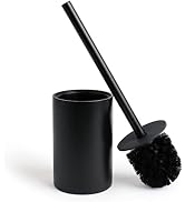 Yew Design - Matte Black Toilet Bowl Brush for Bathroom with Holder - Sleek Design, Sturdy, and D...