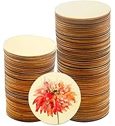 RYKOMO 100PCS Unfinished Wood Circle, 3 Inch Wooden Circles for Crafts Unfinished Blank Wooden Ci...