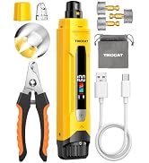 TIKOCAT Whisper-Quiet Dog Nail Grinder, 50% More Powerful 6-Speed Pet Nail Trimmer with 4 LED Lig...