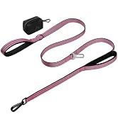 WINGOIN Dog Leash for Large Medium Small Dogs, Heavy Duty Dog Leashes with Double Handle, Poop Ba...