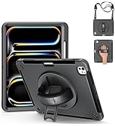 Junfire Protective Case for iPad Pro 13 Inch M4 2024, A2925/A2926 Shockproof Rugged Case with Kic...