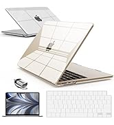 IBENZER Compatible with M2 2023 2022 MacBook Air 13 inch case, Model A2681, Hard Shell Case & Key...