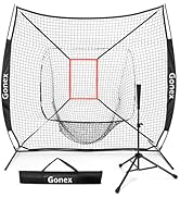 Gonex 7' x 7' Baseball Softball Practice Net Set with Batting Tee for Hitting and Pitching Battin...