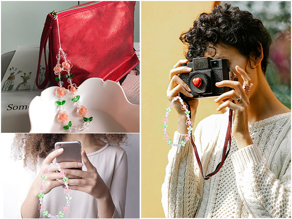 Phone Charms Strap Cute Camera Wrist Strap