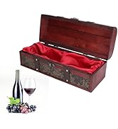 Tissting Wood Wine Box Printed Pattern Alcohol Bottle Gift Packaging Champagne Storage for Christ...