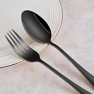 Black Silverware Spoon And Fork