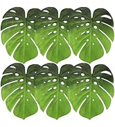 YARNOW 6Pcs Monstera Leaf Placemat Tropical Leaf Placemats Table Runners Artificial Palm Leaves F...