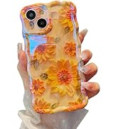 XIZYO Case for iPhone 14 Plus/15 Plus, Colorful Retro Oil Painting Flower Cute Floral Aesthetic C...