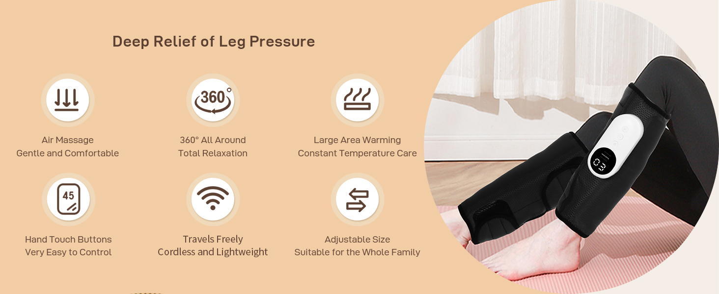 leg massager with heat and compression