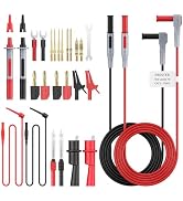 Proster Multimeter Test Lead Kit 27pcs - Test Lead CATIII 1000V, Multimeter Crocodile Clip, Gold-...
