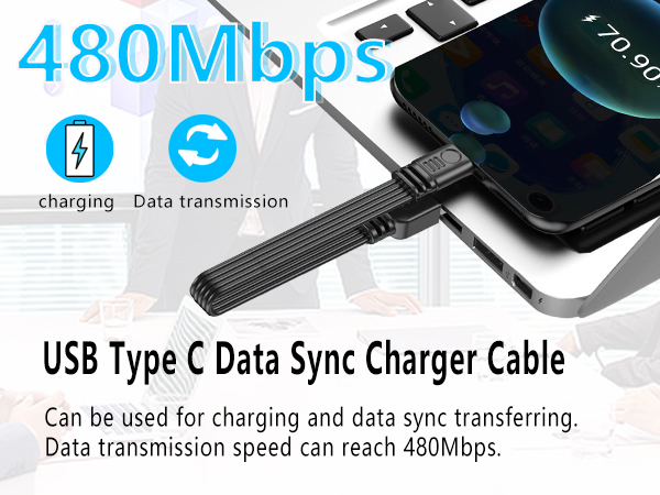 90 Degree USB Type C 2.0 Flat Cable